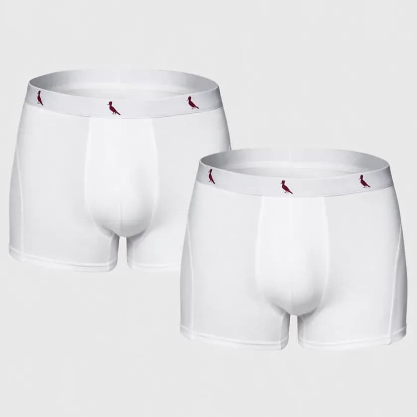 Kit Cuecas Boxer Reserva Masculino Red Bird Branco Liso M
