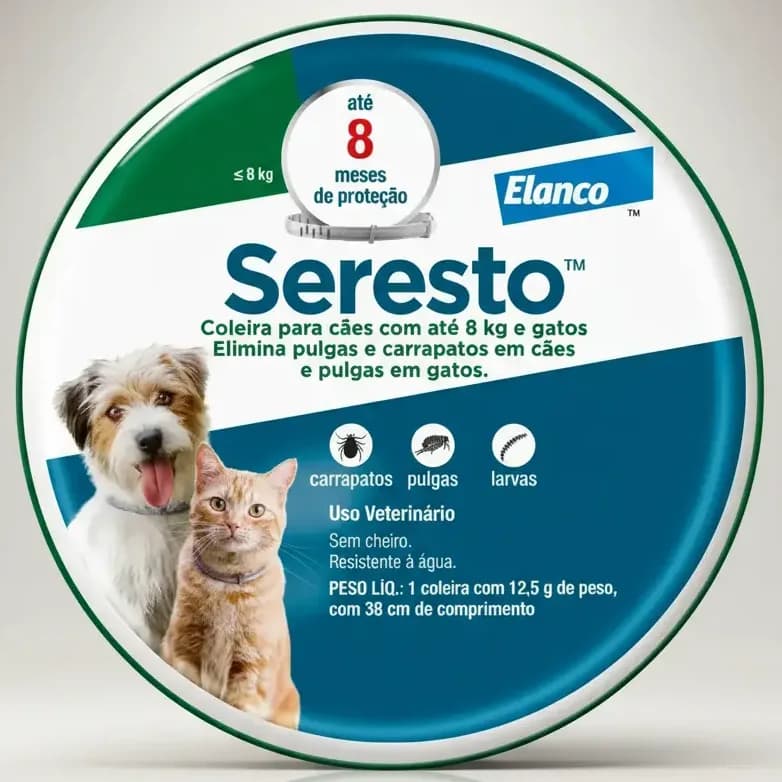Coleira Antipulgas E Carrapatos Seresto Para Cães E Gatos 8k