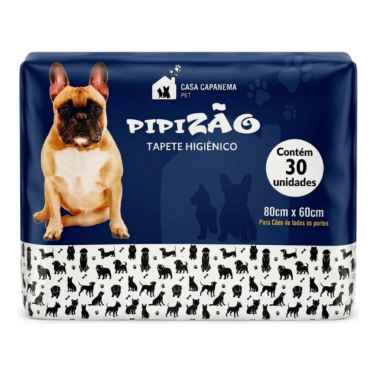 Tapete Higiênico Cachorro Pipizão Premium 80x60 30 Unidades Branco