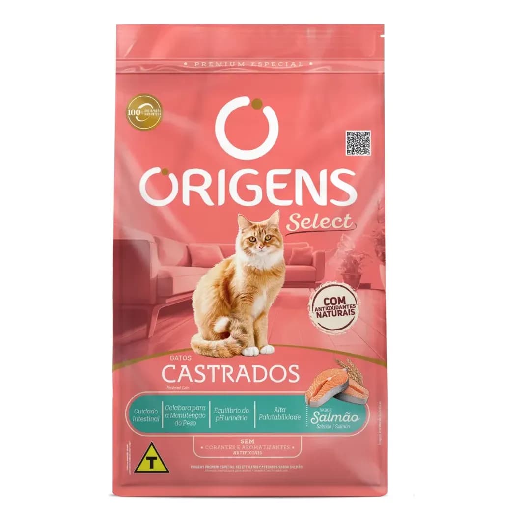 Origens Gatos Castrados Adultos Sabor Salmao 3 Kg