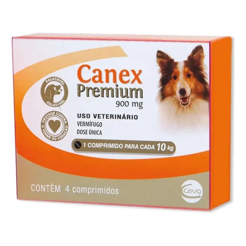 Vermífugo Canex Premium 900 Mg Para Cães 4 Comprimidos