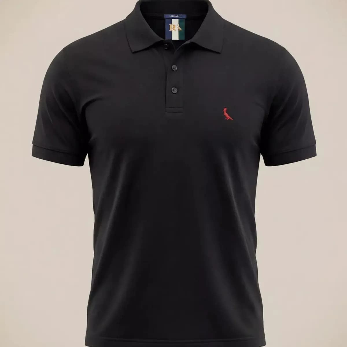 Polo Masculina Reserva Regular New Basic Preto/vermelho Liso Gg