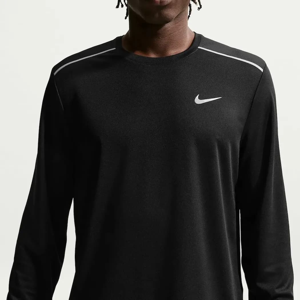 Camiseta Dri-fit Nike Manga Longa Uv Miler Masculina Preto G