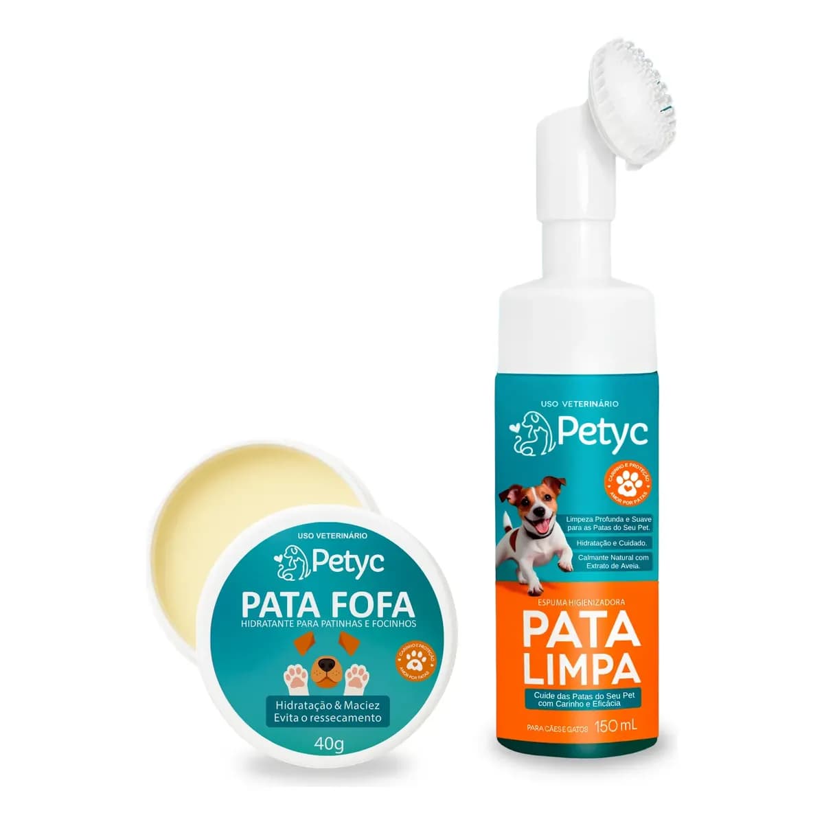 Kit Limpa Patas Fofa Petyc Para Cães Gatos Higiene Espuma