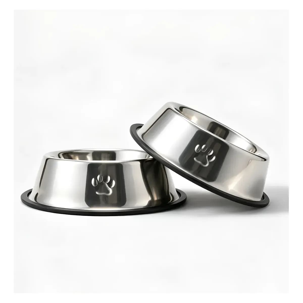 Kit 2 Tigelas Inox Cachorro Antiderrapante 600ml Pet