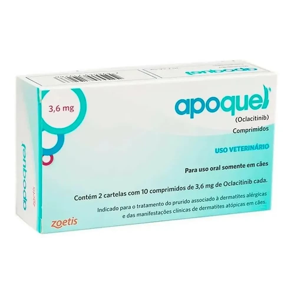 Apoquel 3,6 mg - Tratamento para coceira em Cães 20 comprimidos