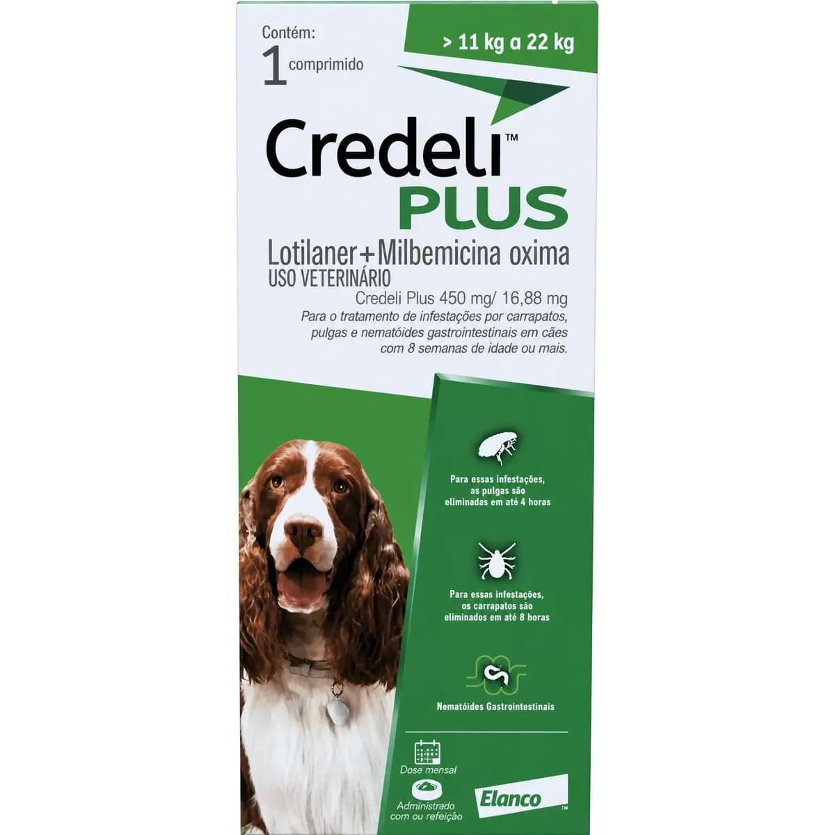 Antipulgas Elanco Credeli Plus Para Cães De 11 A 22 Kg