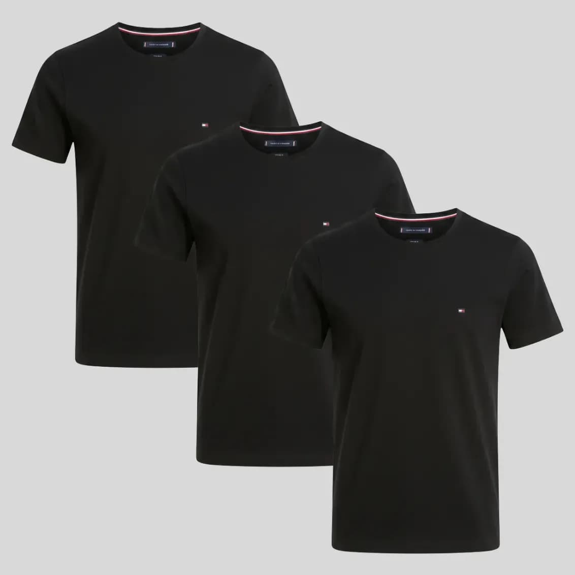 Kit Camisetas Tommy Hilfiger Masculina Preta 3un Masculina Preto G