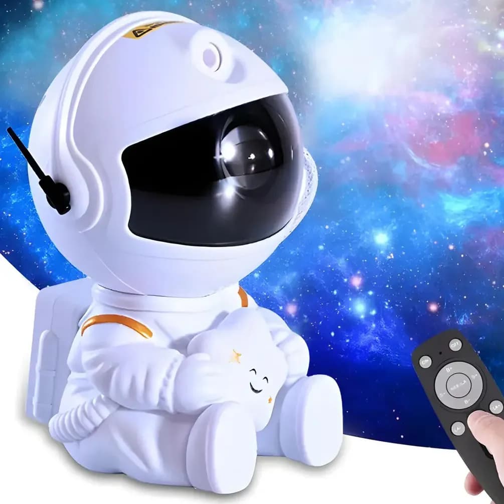 Projetor de Estrelas Astronauta para Quarto com Luz Nebulosa e Galáxia