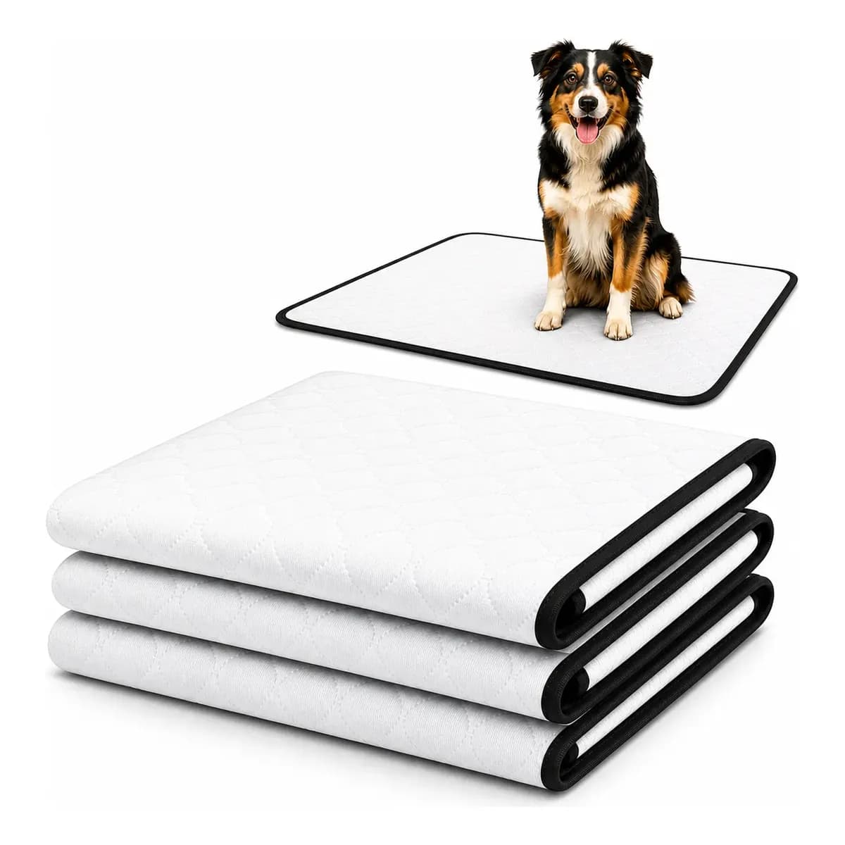 Kit 3 Tapete Higiênico Lavável Cães Cachorro Xixi Grande Dog Tapete Pet Branco Fácil Visualização Do Xixi Dog, Pode Também Verificar Qualquer Alteração Do Xixi Do Seu Cachorro.