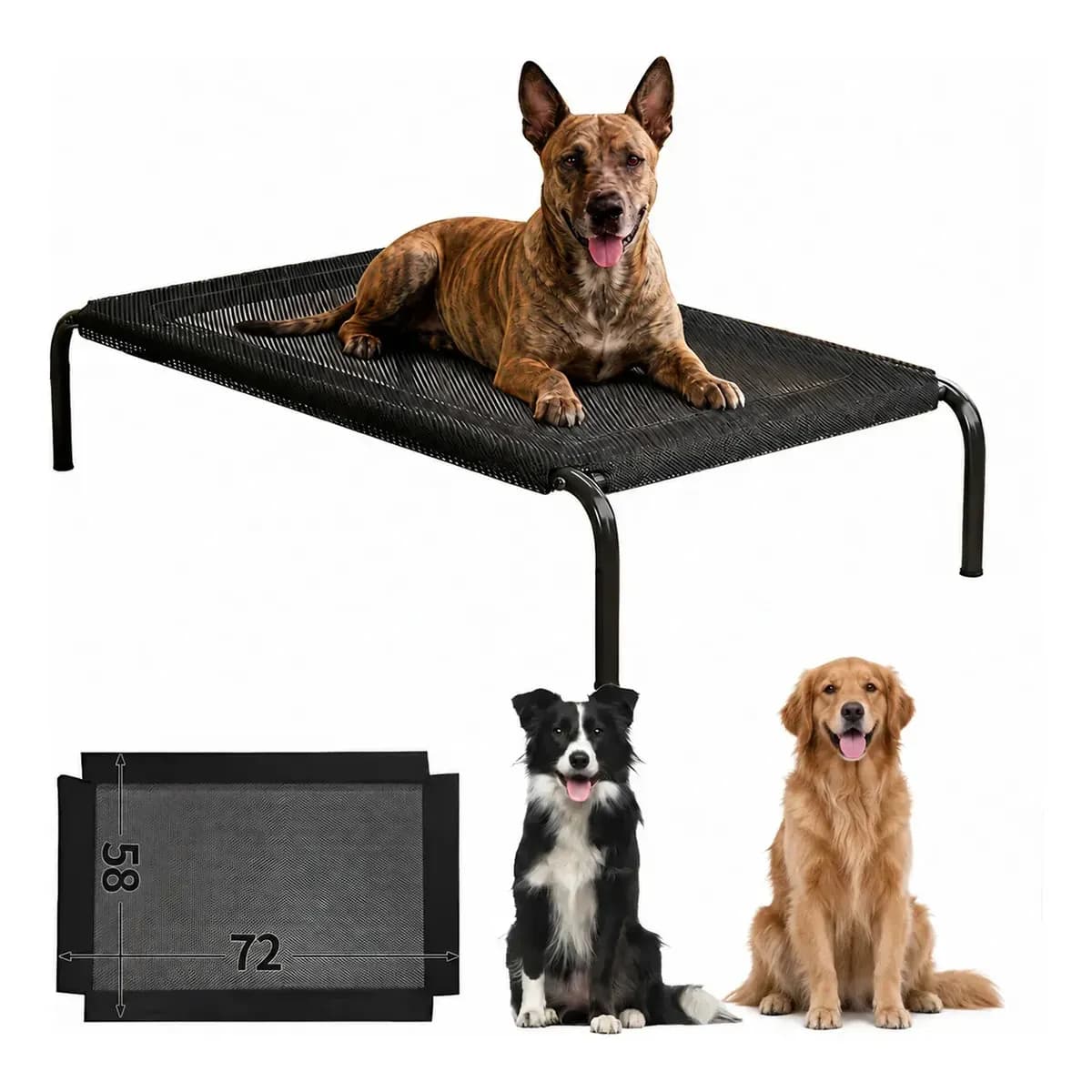 Kit Cama Para Cachorro Pets Suspensa Grande 90*54*15 Cm Suporta 30 Kg