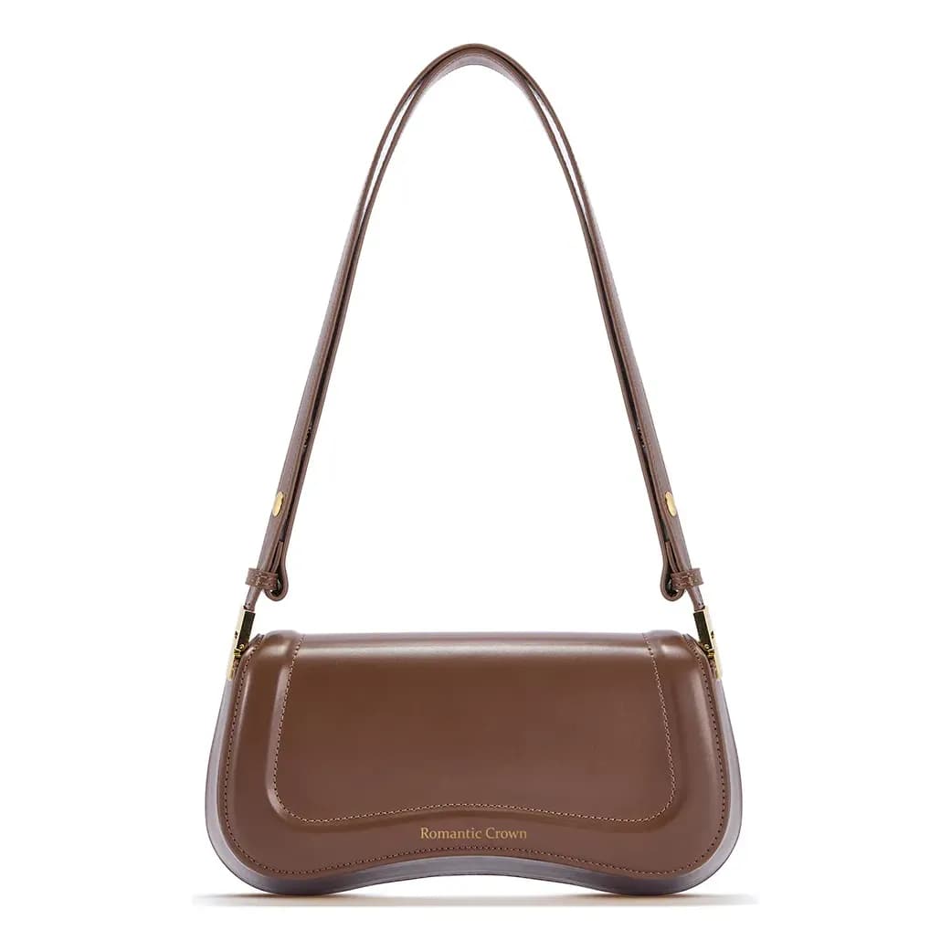 Bolsa Feminina Casual Transversal Dia Dia Chocolate Liso Níquel