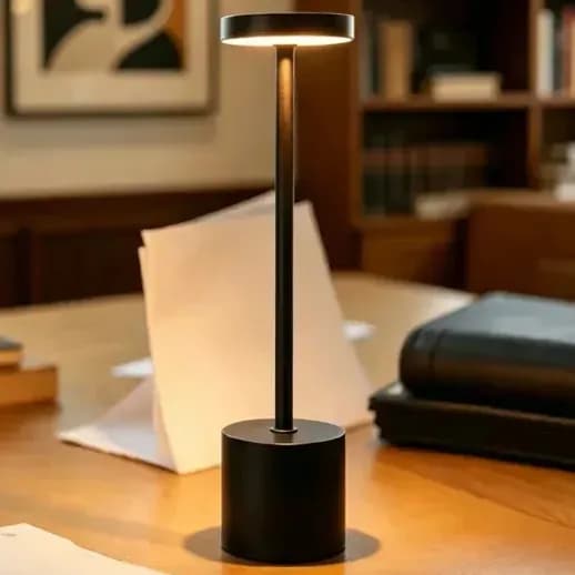 Luminária de Mesa Discove Recarregável Touch, Sem Fio e Com 3 Cores de Luz LED