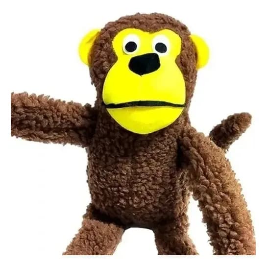 Mordedor Pelúcia Macaco Mais Dog Para Cão Com Apito 40cm Marrom