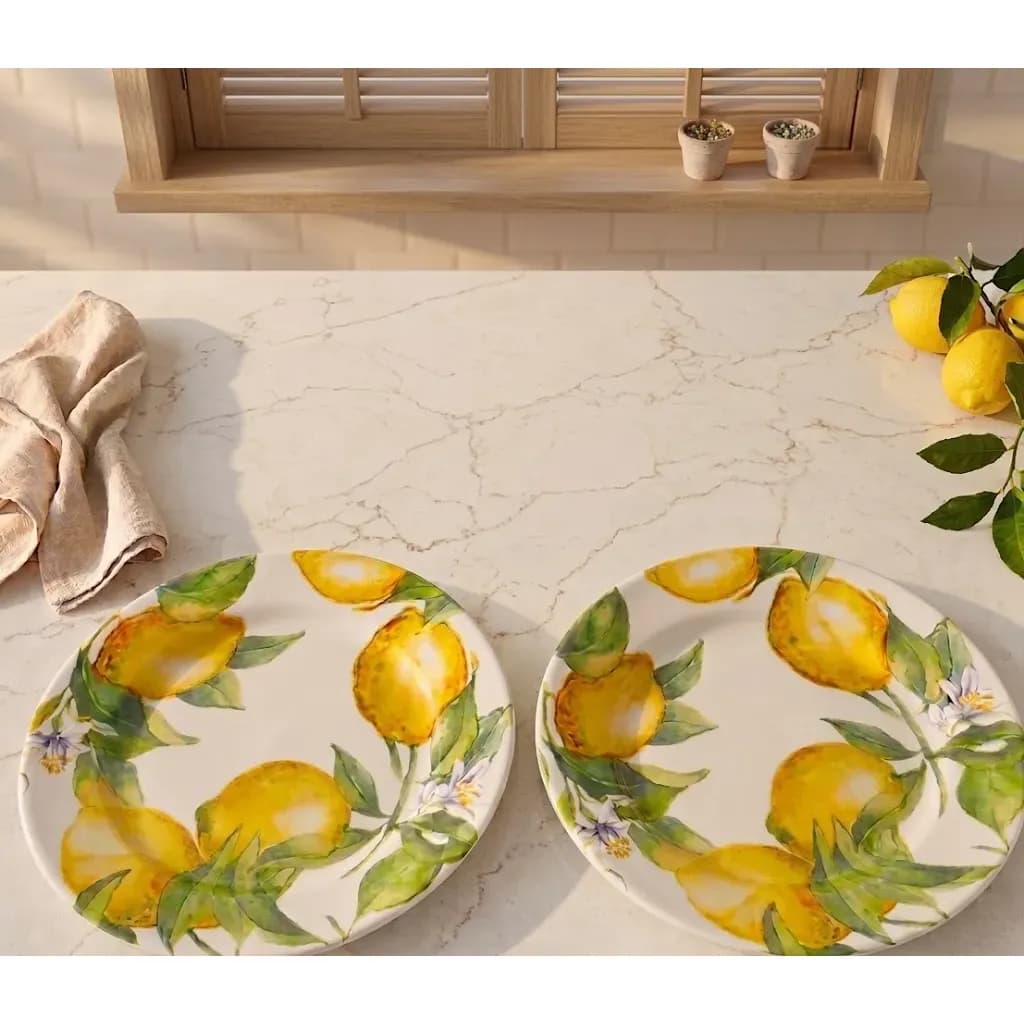 Kit 2 Pratos De Sobremesa De Melamina Premium Cozinha Branco Sicília Pequeno