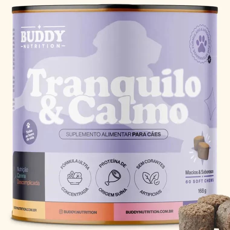 Suplemento Tranquilo & Calmo para Cães Buddy Nutrition com Triptofano e PEA