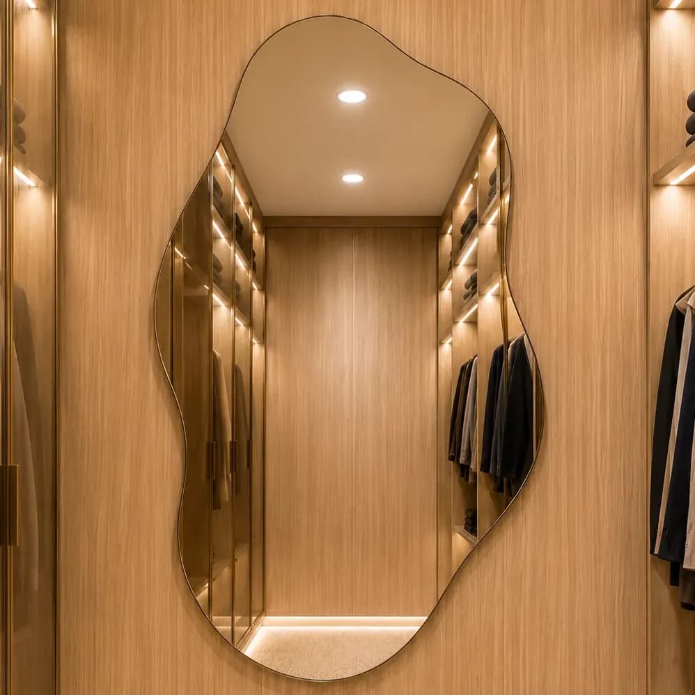 Espelho Vildrex Pisa 70x50cm Design Moderno Lapidado Luxo Suporte