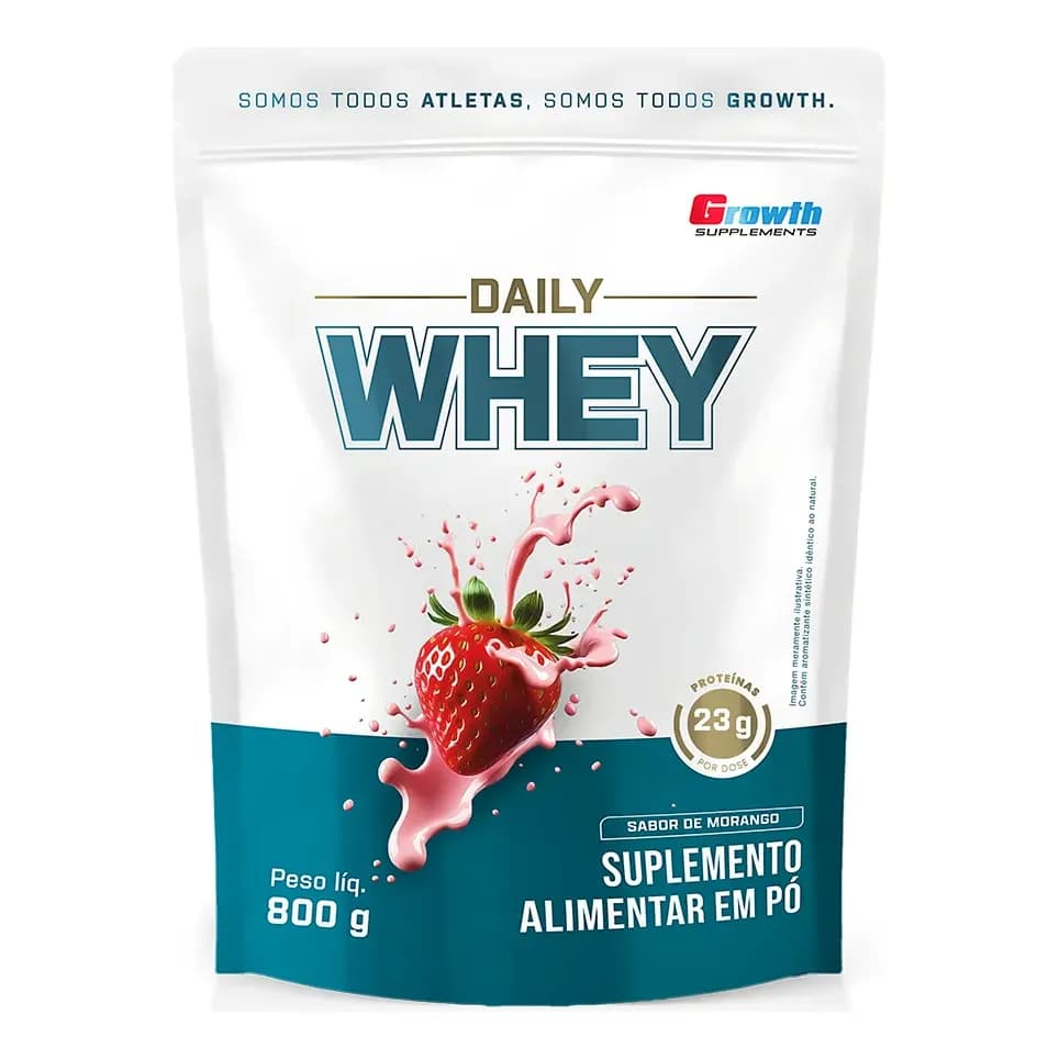 Daily Whey Protein 800g Growth Supplements Morango
