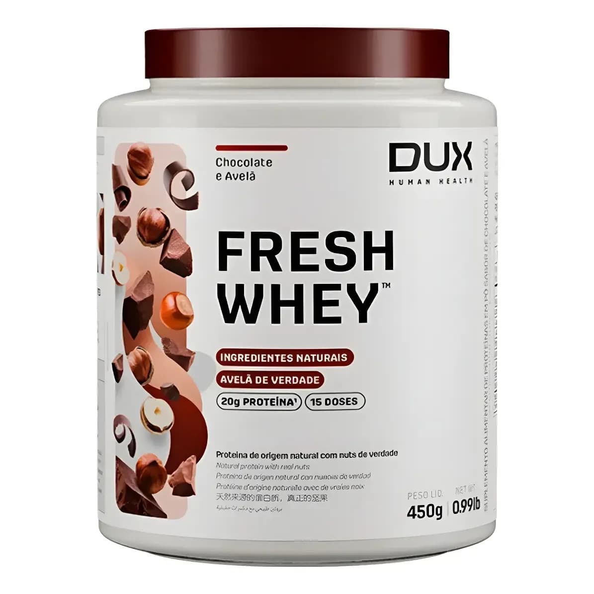 Fresh Whey 3w Isolado Nutri Hidro Choco Belga Avela450g Dux Chocolate/avellana