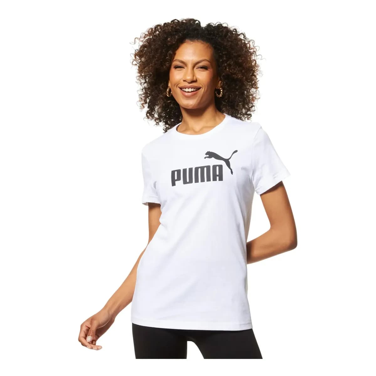 Camiseta Feminina Ess No. 1 Logo Puma Branca Geométrico G