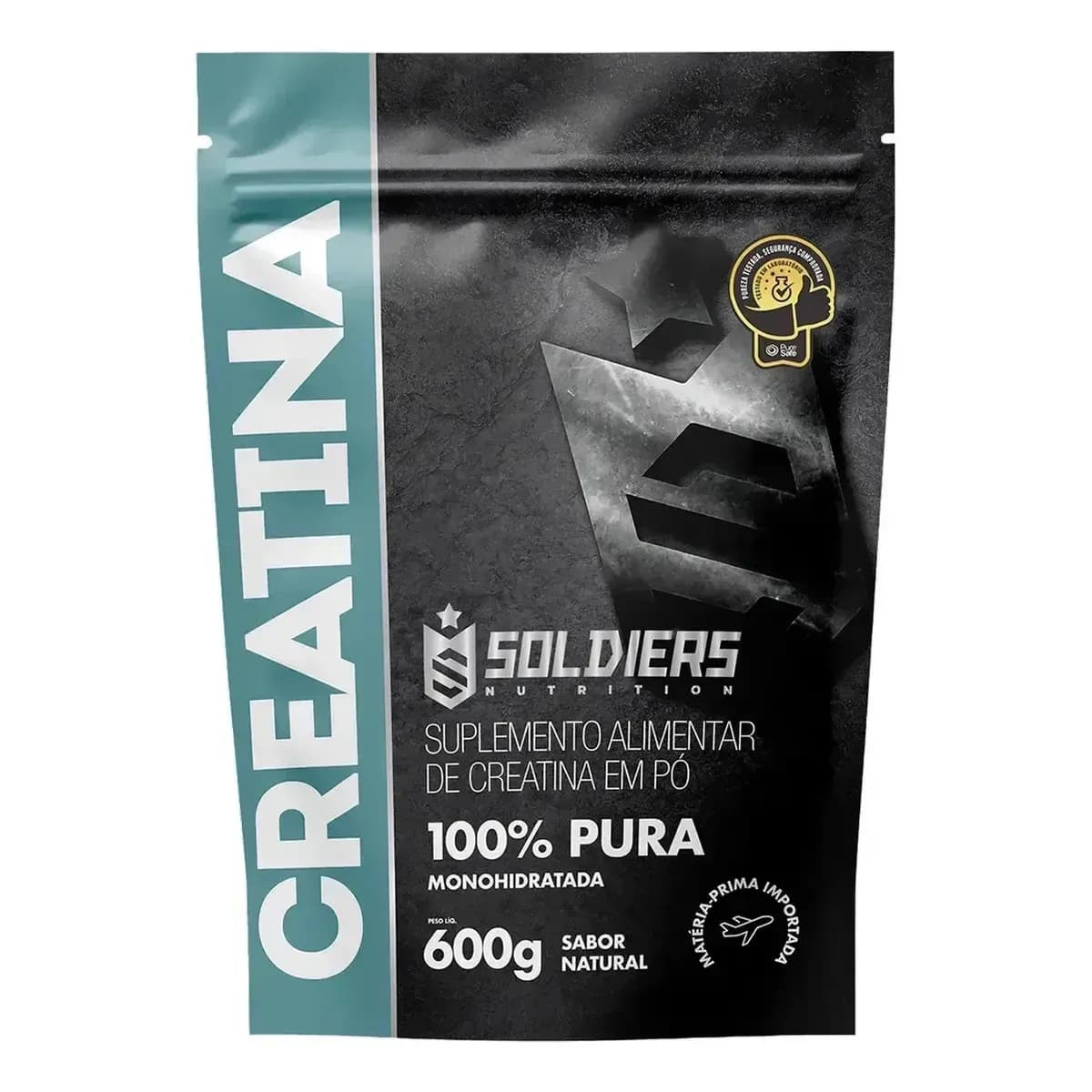 Creatina 600g Suplemento Monohidratada em pó 100% Pura - Soldiers Nutrition