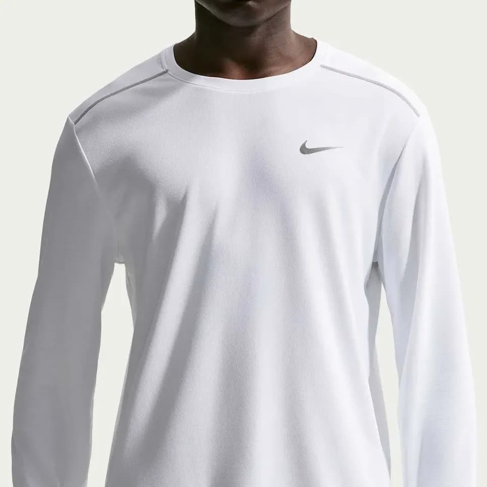 Camiseta Dri-fit Nike Manga Longa Uv Miler Masculina Branco G