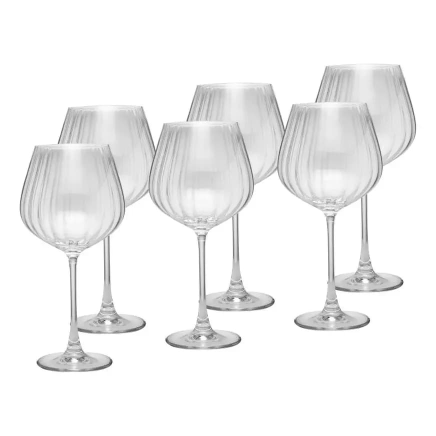Cj 6 Taças De Vinho De Cristal Columba Optic 640ml - Wolff
