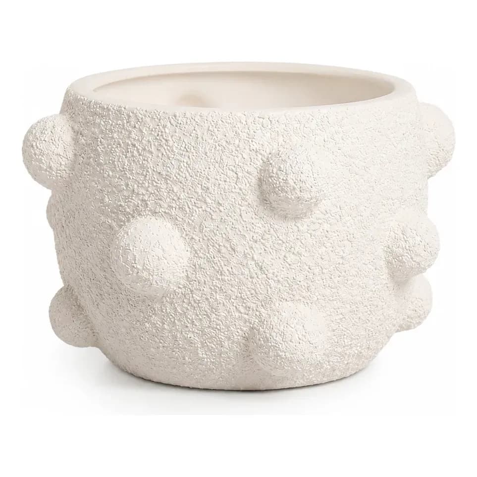 Vaso Decorativo Moderno Para Ambientes Elegantes Branco Texturizado