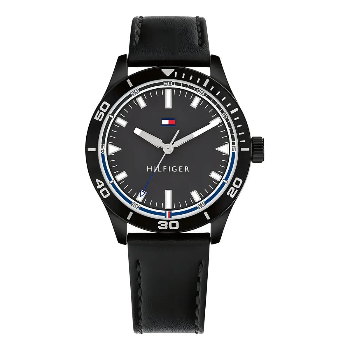Relógio Masculino de Couro de Quartzo Preto Tommy Hilfiger