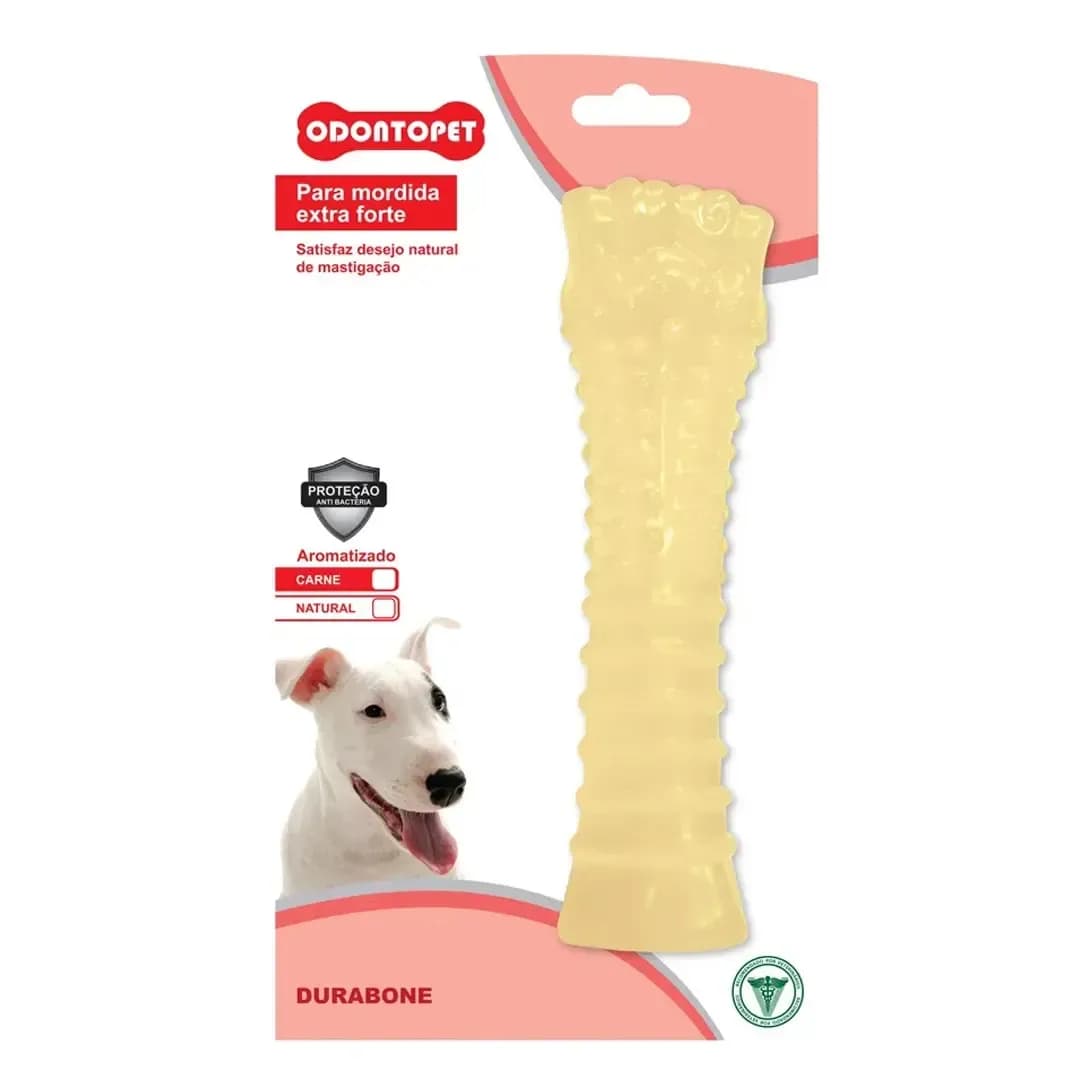Brinquedo Mordedor Cachorro Grande Osso Resistente Odontopet Aroma Carne