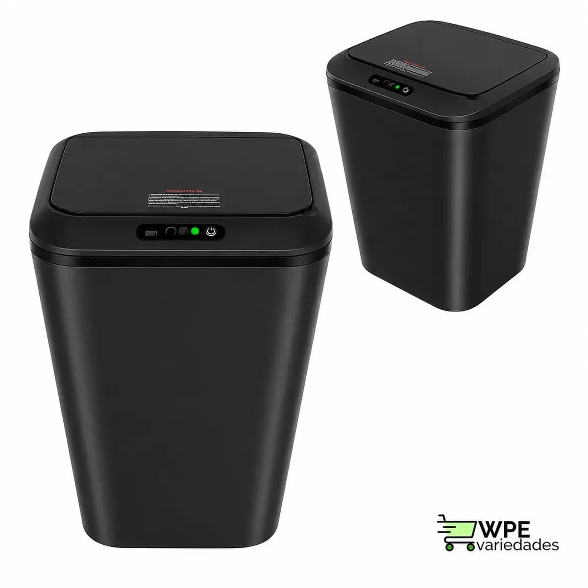 Lixeira Inteligente Automática com Sensor para Cozinha e Banheiro, 16 Litros Preto