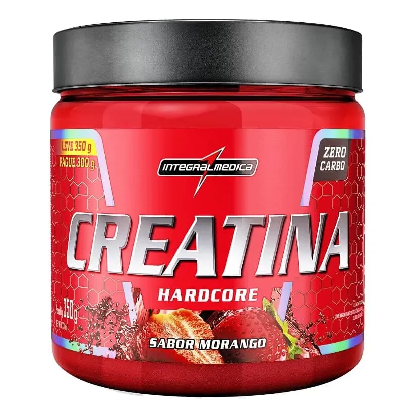 Creatina Integralmédica Monohidratada Hardcore em pó sabor Morango x 350g