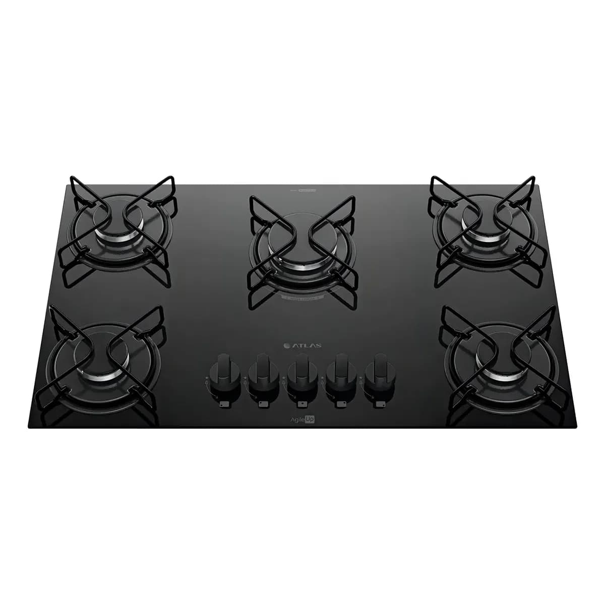 Cooktop 5 Bocas A Gás Atlas Agile Up Mega Chama Preto