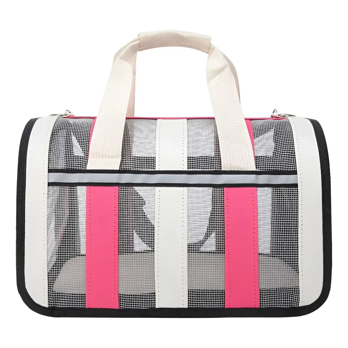 Bolsa De Transporte Pet Cães Gatos Resistente Aéreo Até 8kg Cor Rosa-chiclete
