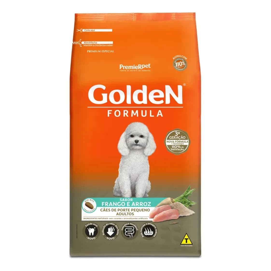 Golden Formula cães adultos de pequeno porte frango e arroz 15kg