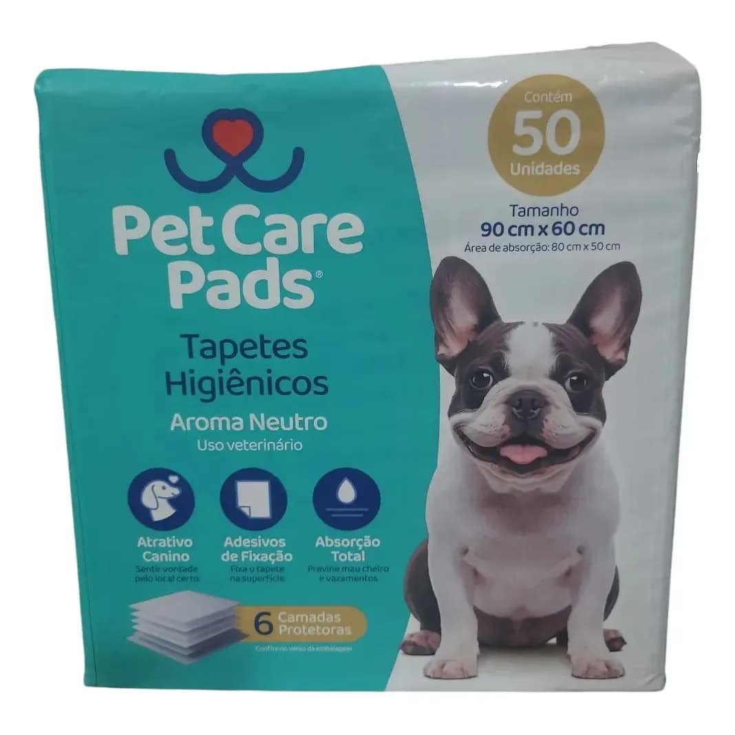 Tapete Higiênico Pet Care Pads Neutro 90x60 Com 50u Unidades Neutro