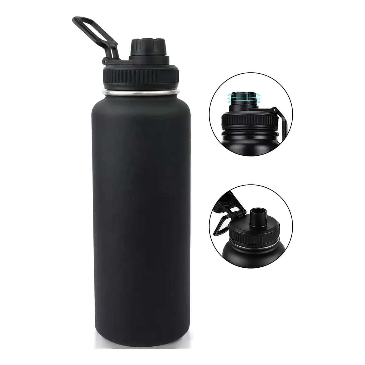 1200ml Garrafa Térmica Isolada A Vácuo Água Gelada E Café Preto