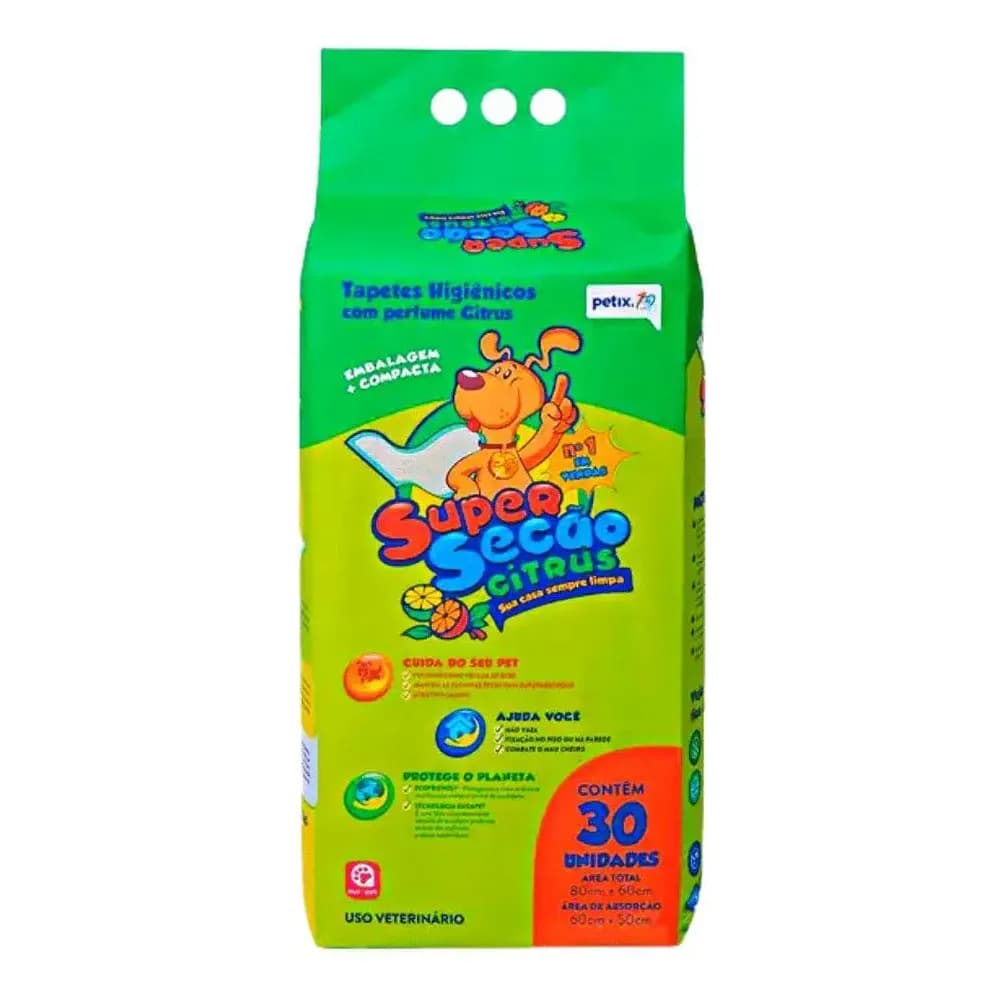 Tapete sanitário para cães Petix Super Secão Citrus