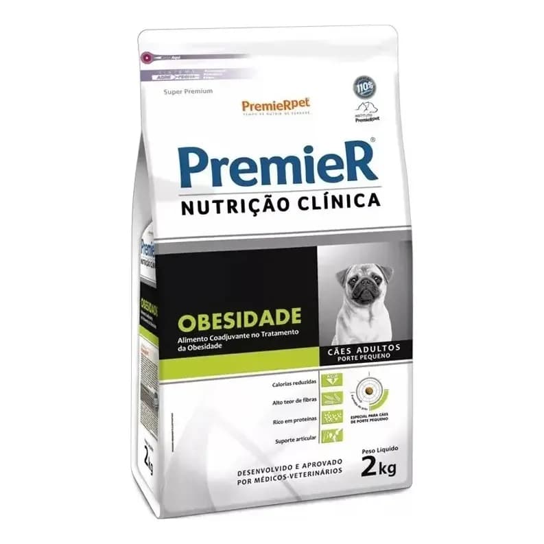 Ração Premier Nutrição Clínica Obesidade Cães Pequeno Porte Adultos 2 kg