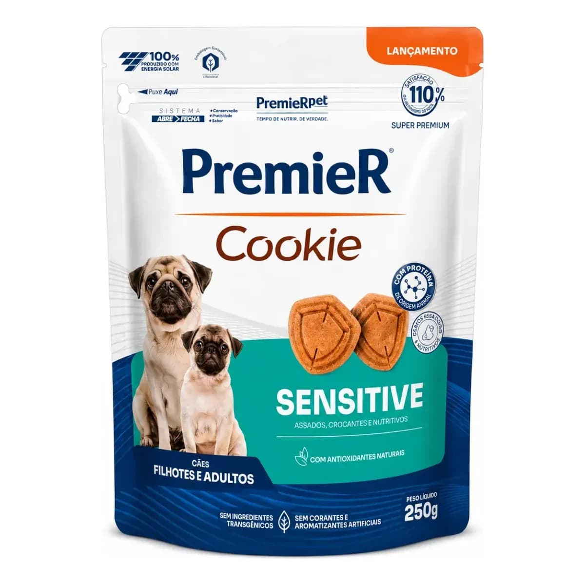 Petisco Premier Cookie Sensitive Para Cães 250g