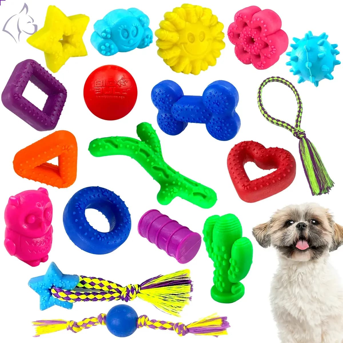 Kit Big Bull 10 Brinquedos Pet Interativo Anti Stress Cachorros Filhotes
