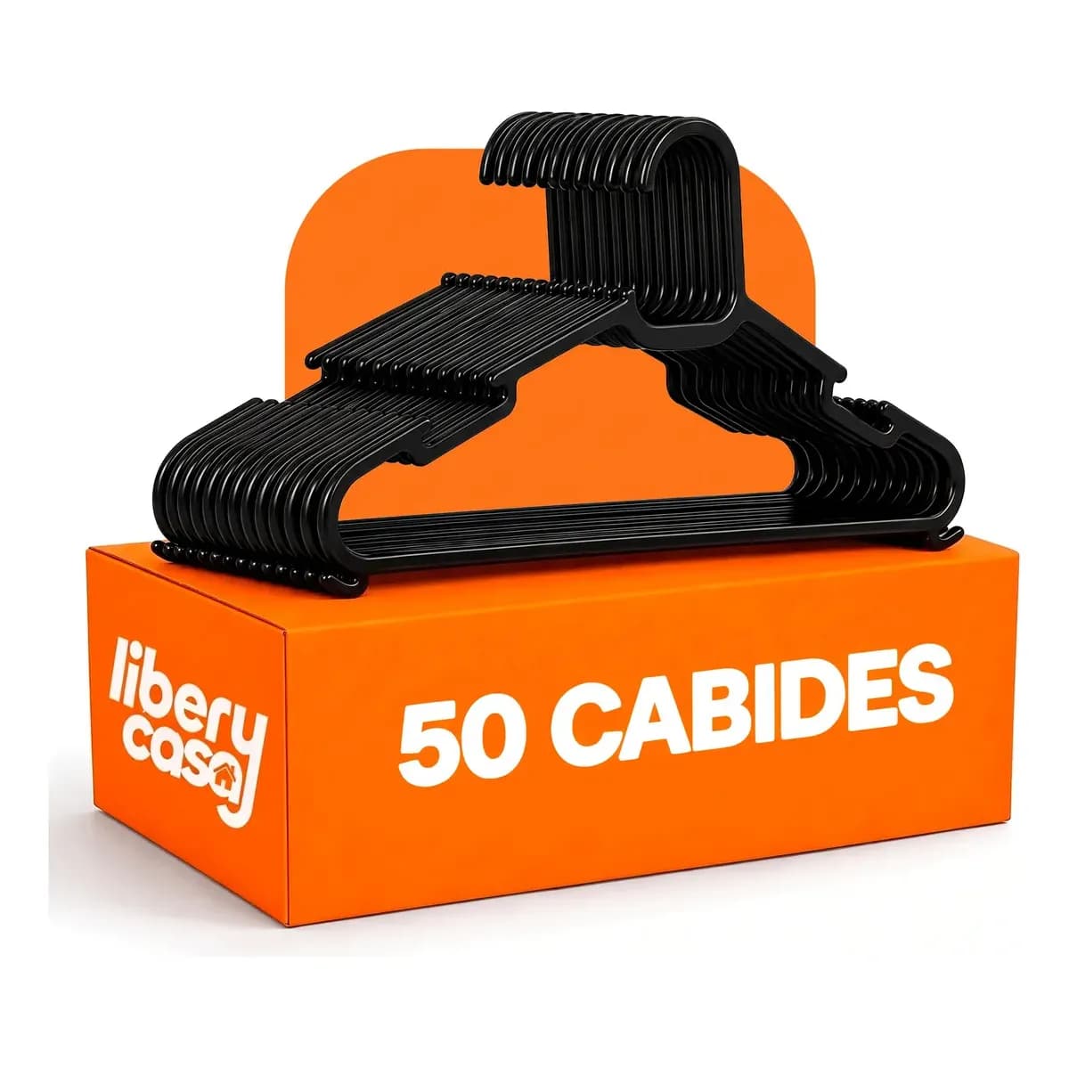 Kit 50 Cabide Adulto Preto Reforçado Organizador Combate Antideslizante Slim Adulto Kit Cabides Antiderrapante Para Roupa