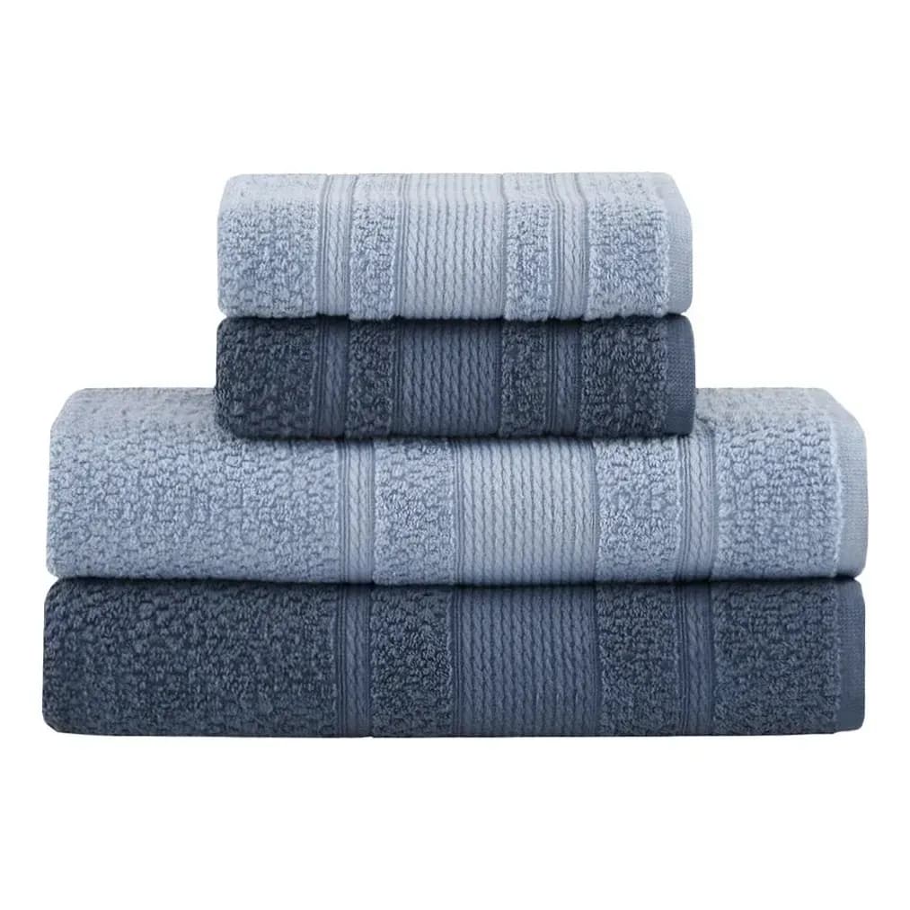 Jogo De Toalhas Buddemeyer Bella Extra Soft Banho 4 Peças Azul Claro/azul Marinho