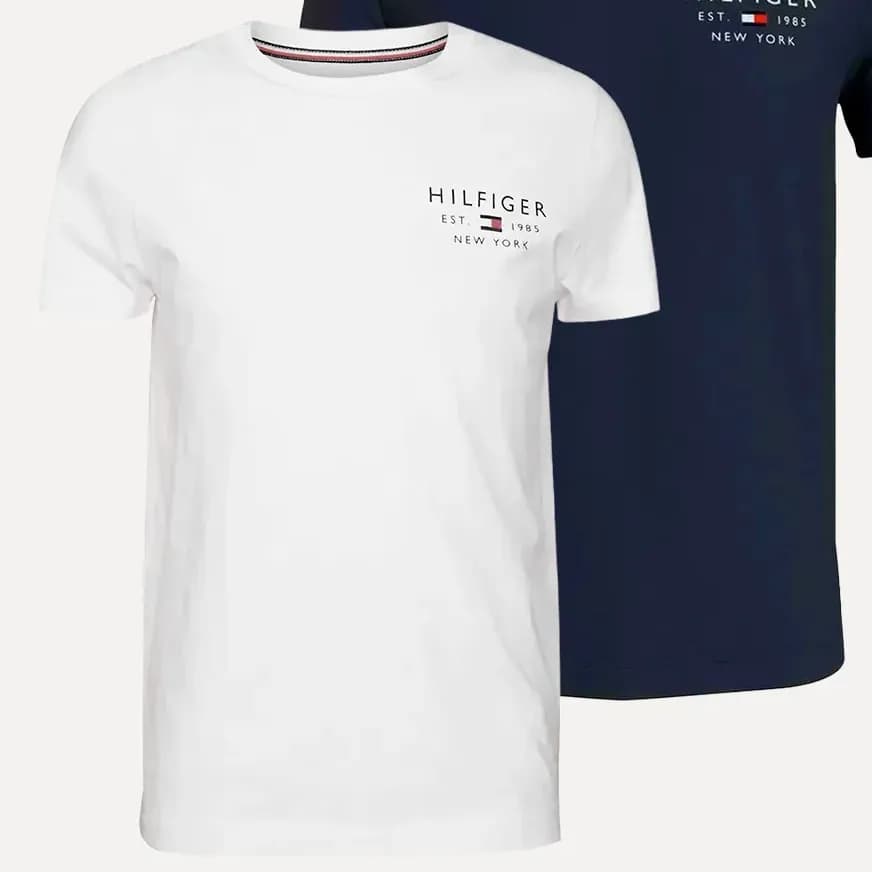 Kit Camisetas Tommy Hilfiger Brand Love Azul Marinho/branca Azul Marinho/branca M/m