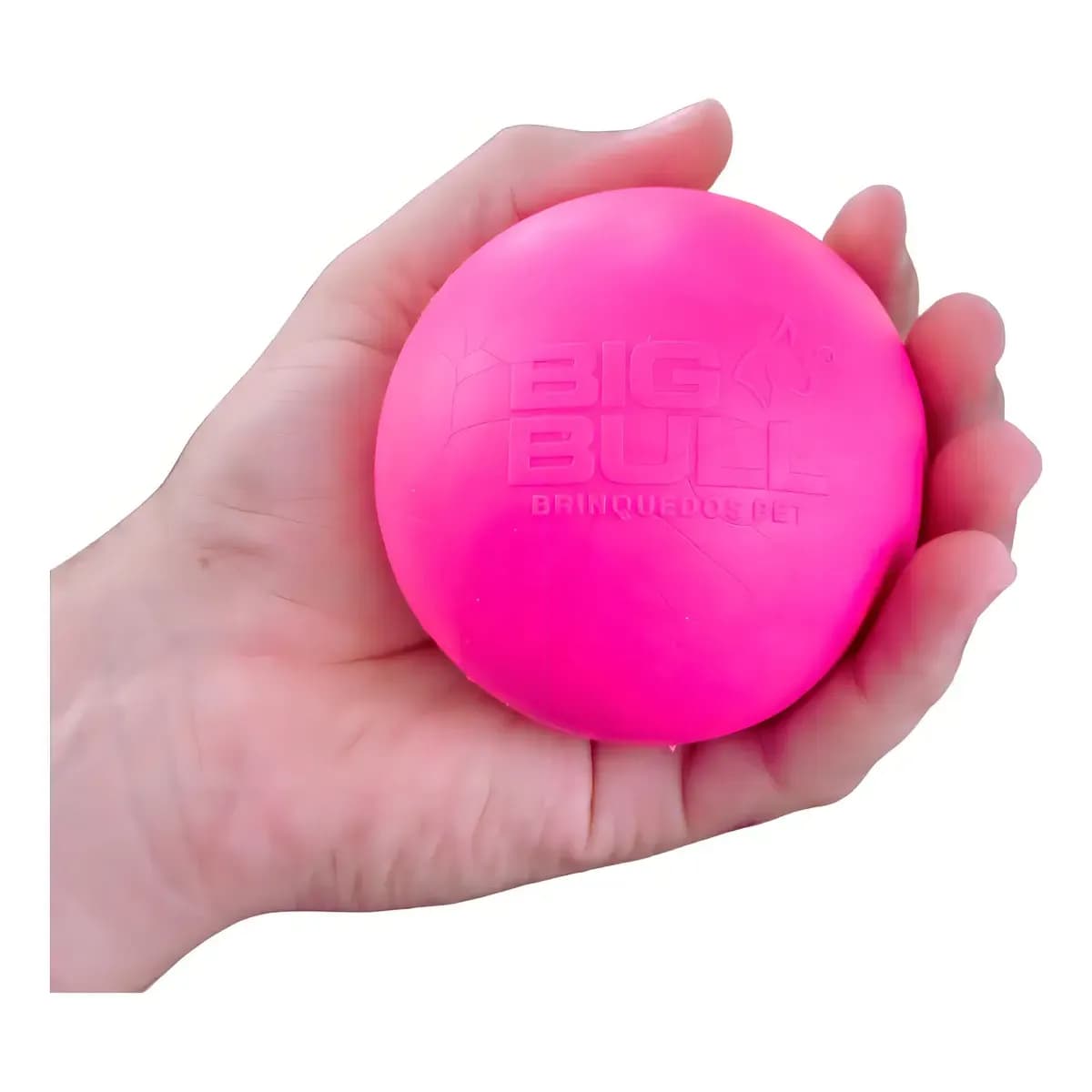 Bola Para Cachorro Grande E Médio 8cm Rosa Big Bull Pet Borracha Maciça