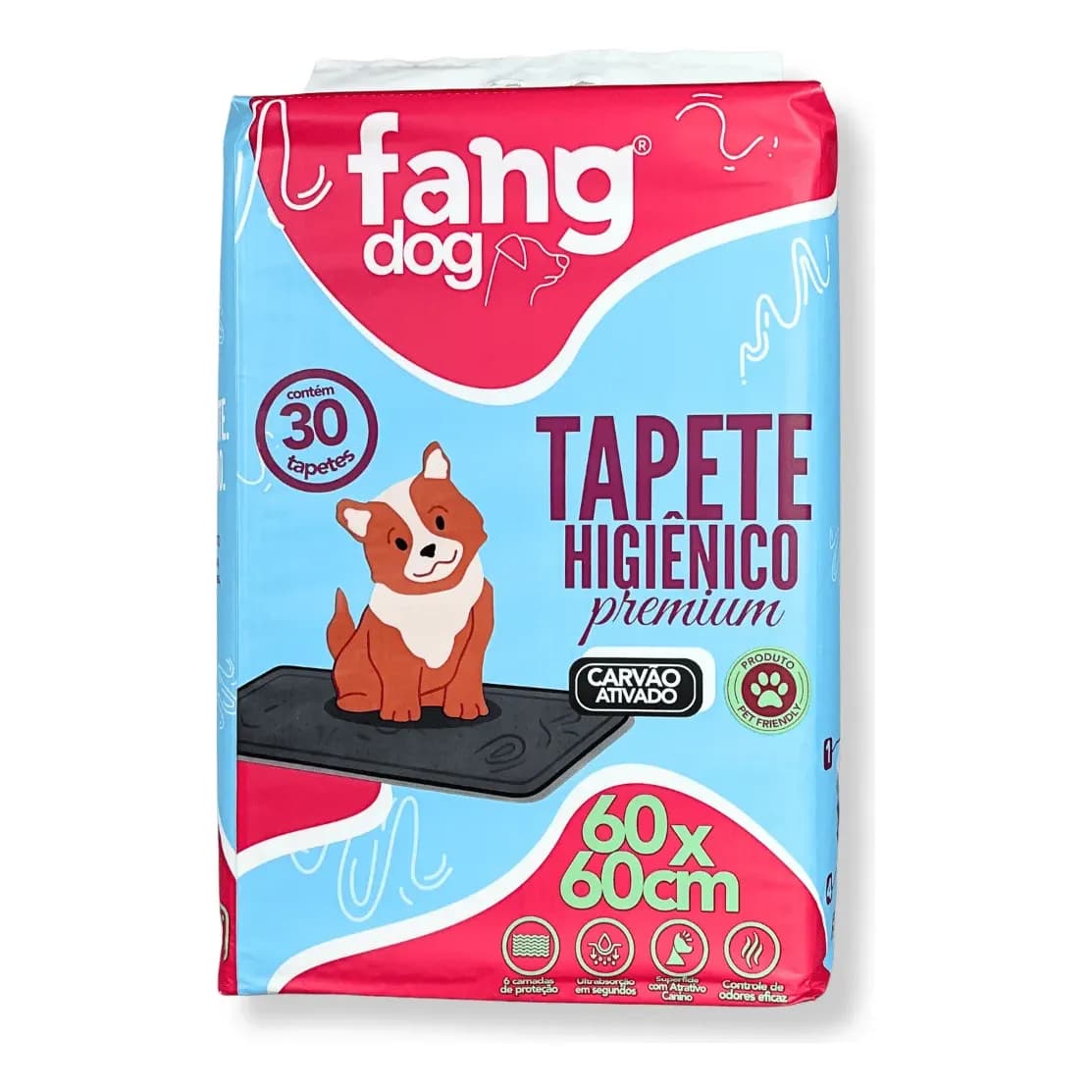 Tapete Higiênico Carvão Ativado 60x60 Cães 30un Premium Cinza/preto