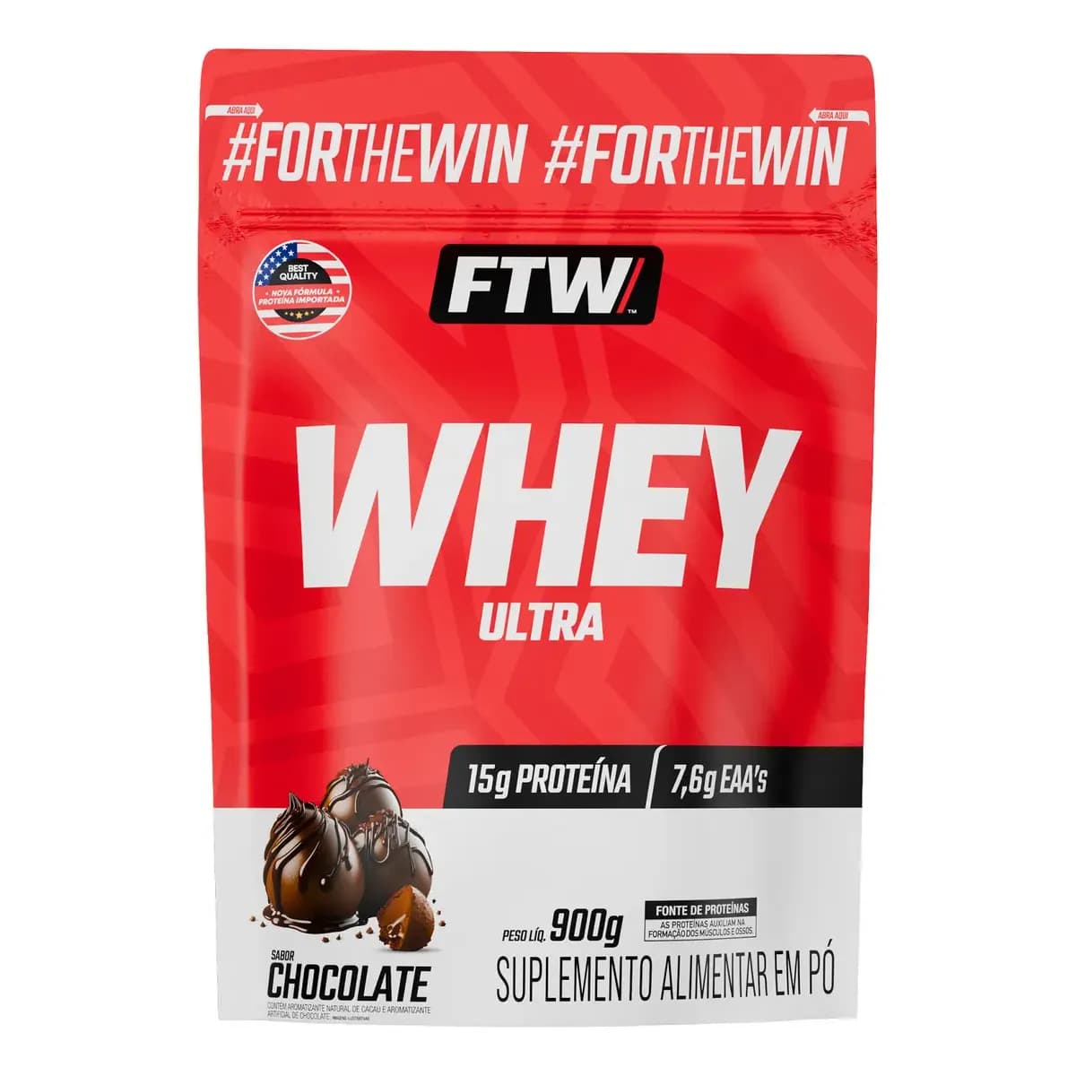 Whey Protein Ultra Refil 900g Sabor Chocolate - FTW