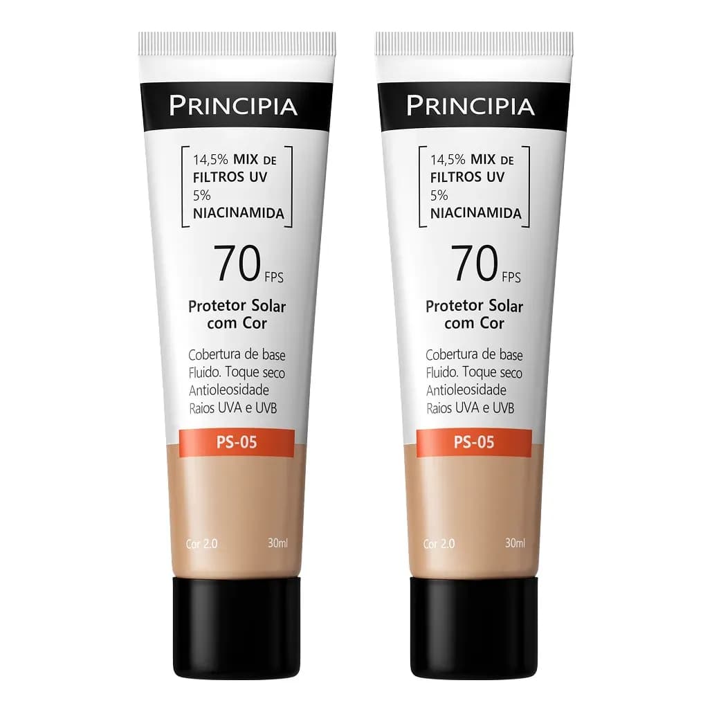 Principia Kit C/2 Protetor Solar Facial Fps70 Cor 2.0