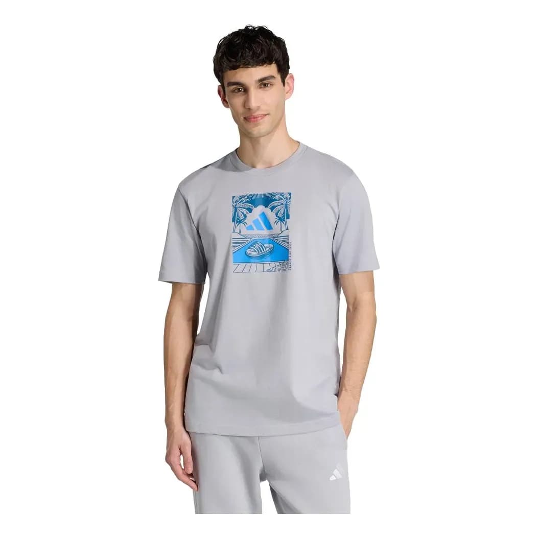 Camiseta Estampada Summer Slides Relax adidas Cinza M