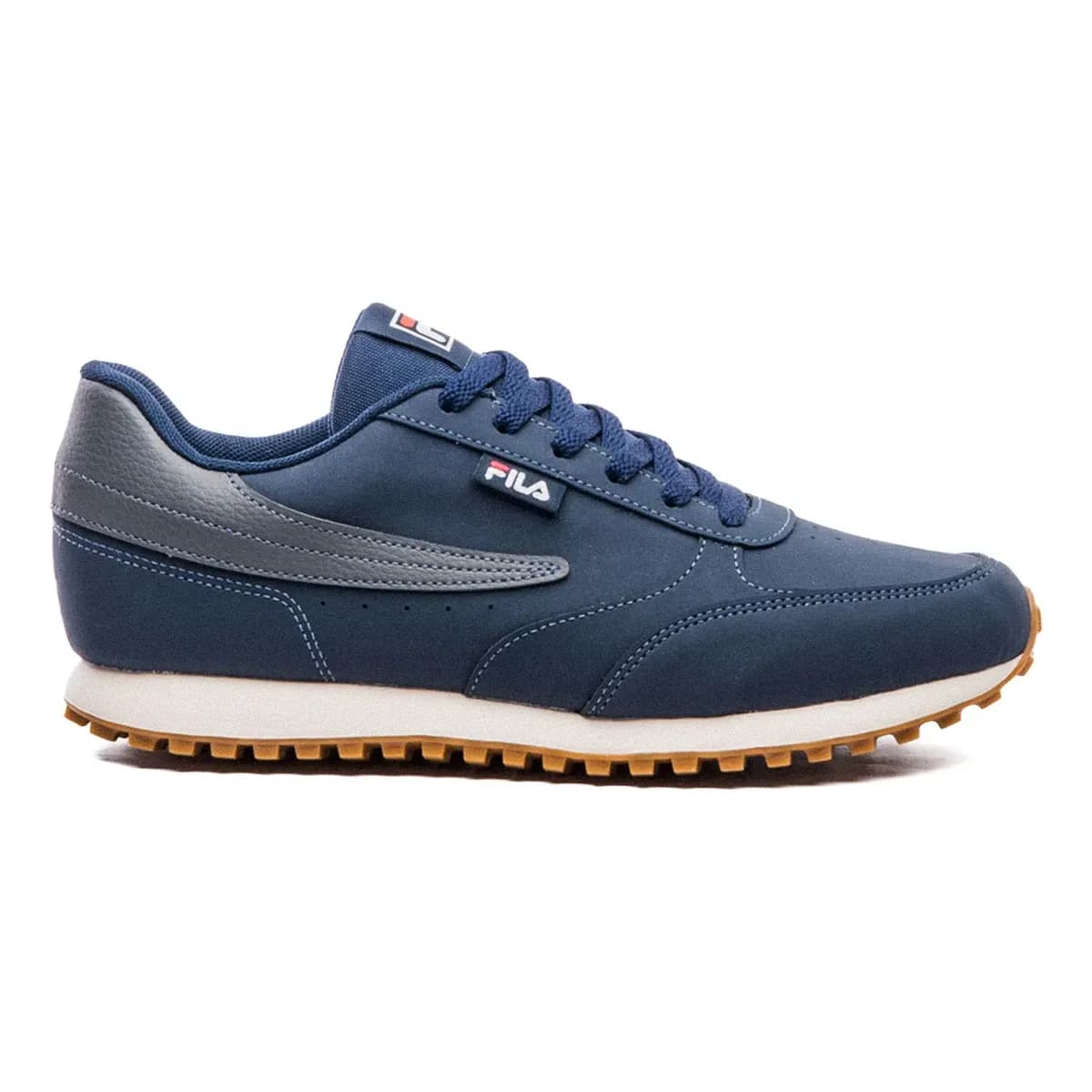 Tênis Fila Renno Classic Sl Masculino Leve Confortável Marinho/grafite/bege Liso 38 Br